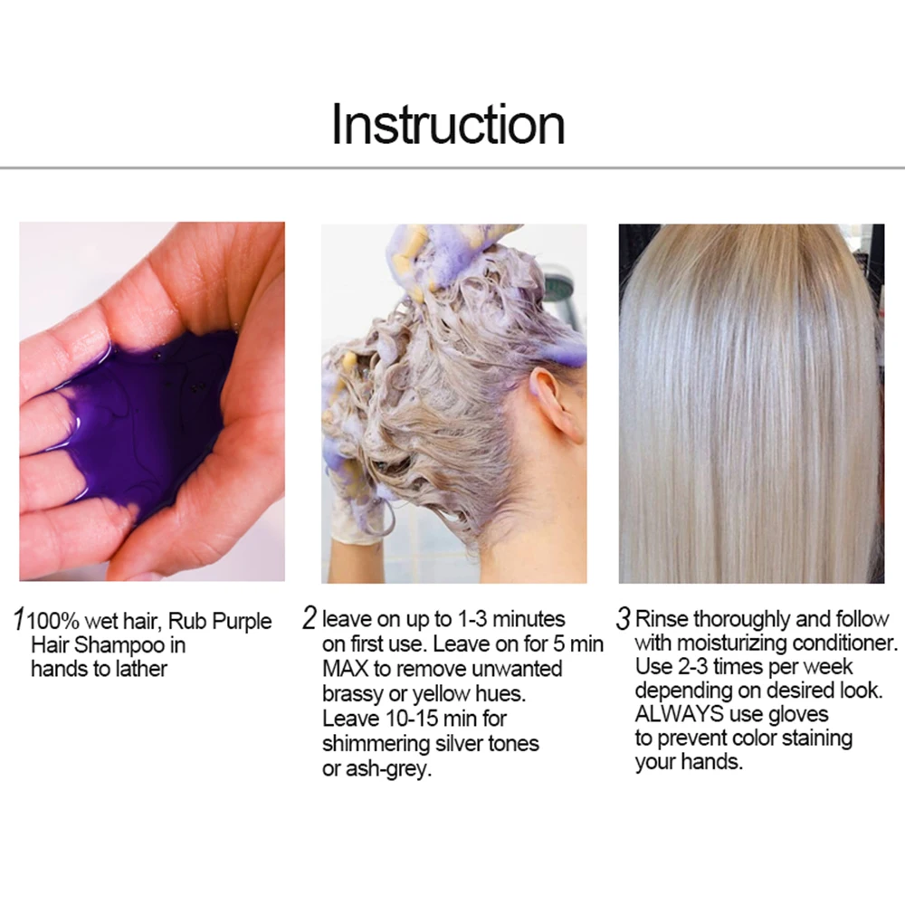 Светлые фиолетовые волосы шампунь удаляет желтые и яркие тона для серебристого пепельного вида фиолетовый шампунь для волос
