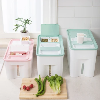 

Multifunctional Press Type Visual Sealed Metering Moisture-Proof And Insect-Proof Rice Bucket Kitchen Food Container Box