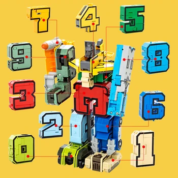 

26 Letters Transformation Number Robot Juguetes City DIY Creative Bricks Deformation Building Blocks Early Toys Children