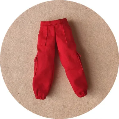red 1/6 Комбинезоны для кукол Blyth брюки Blyth клетчатое пальто Blyth одежда(подходит для blyth, azone, ob24, Lai, mmk, ICY, кукла 1/6 - Цвет: red