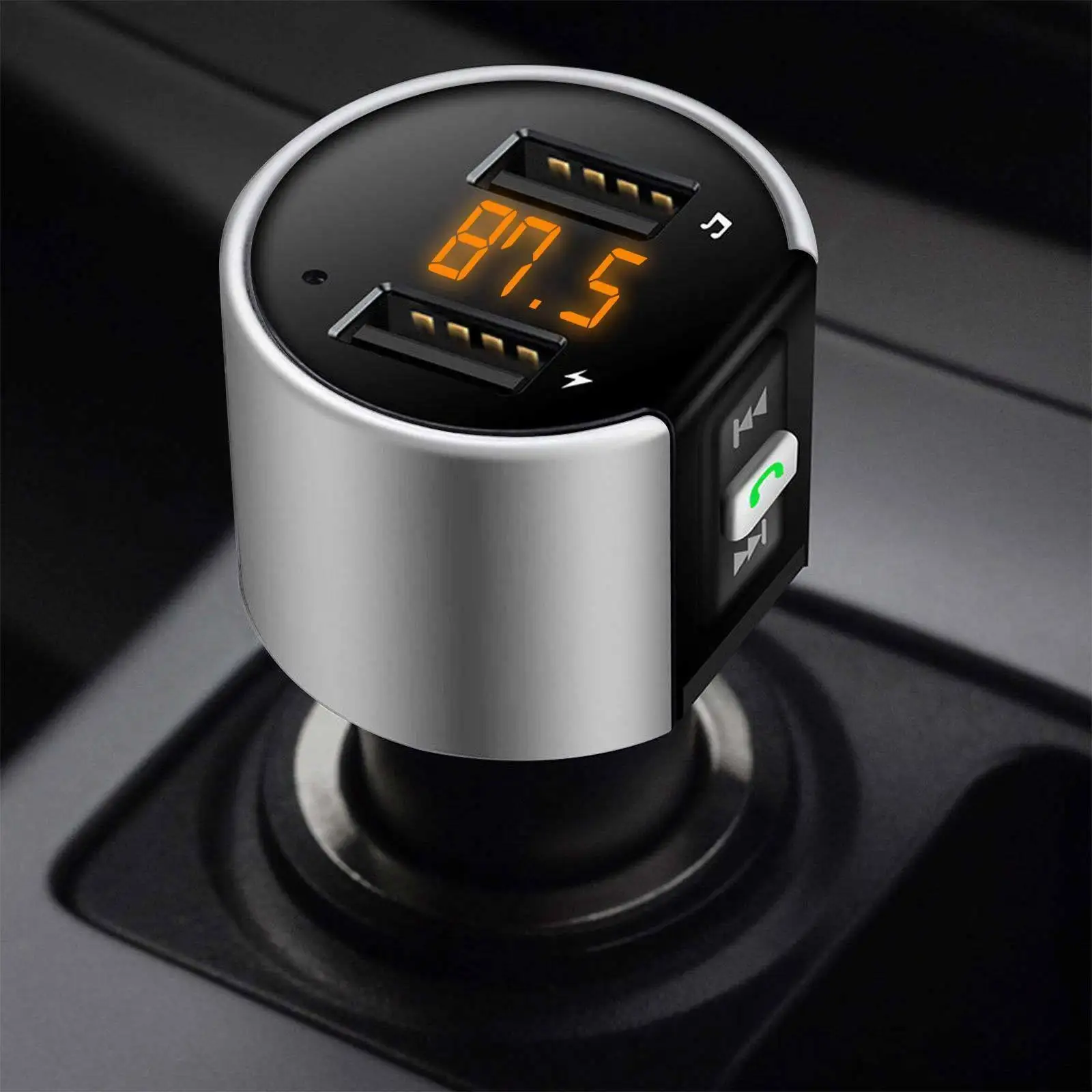 Автомобильный MP3-плеер, Bluetooth 4,2, fm-передатчик, автомобильный комплект, аудио, mp3 модулятор, 1,1 дюймов, дисплей, 3.4A, USB, автомобильное зарядное устройство