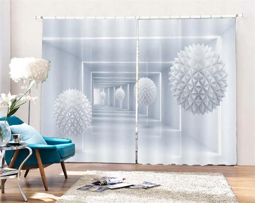 Rideaux pour le salon современный трехмерный космический шар для детской занавески
