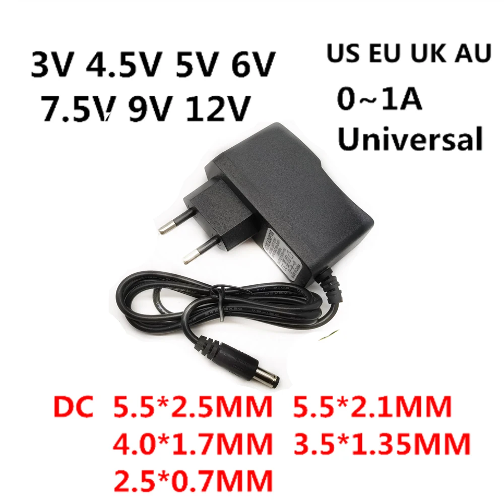 AC 110-240V DC 3V 4 5 V 5V 6V 7 9V 12 для 0.5A 1A светодиодной ленты универсальный адаптер /