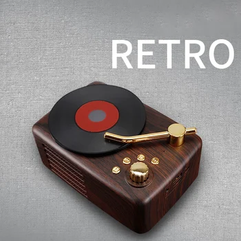 

Wireless Bluetooth Loudspeaker Portable Retro Stereo Vintage Bluetooth Wireless Speaker with MIC Support TF Card Slot Fun Gift