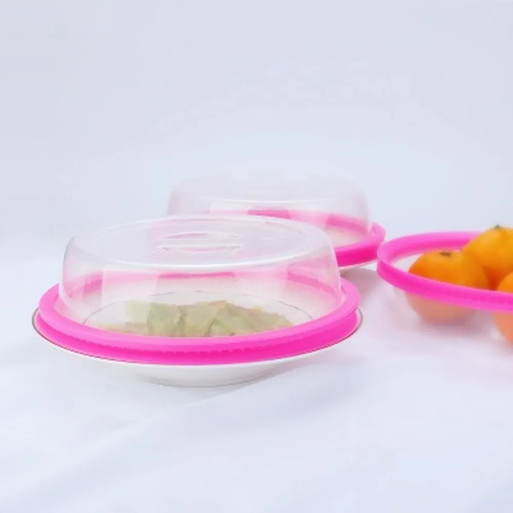 

round Silicone Kitchen Stackable Bowl Lid Fresh-Keeping Lid Sealed Lid Microwave Heating Oil Proof Cover Refrigerator Food Lid