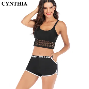 

CYNTHIA 2020 New Style WOMEN'S Bikini Swimsuit Women's Solid Color Black Cut-out Split Type Boxer Wicking Breathable