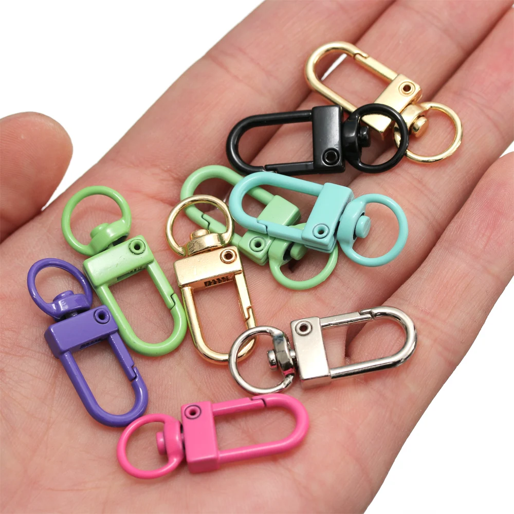 5 Pcs Colorful Keychain Ring Metal Lobster Clasp Clips Bag Car