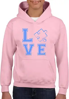 

TSDFC Blue Puzzle Piece Autism Awareness Unisex Hoodie for Girls and Boys Youth Sweatshirt (LLP) Unisex men women hoodie