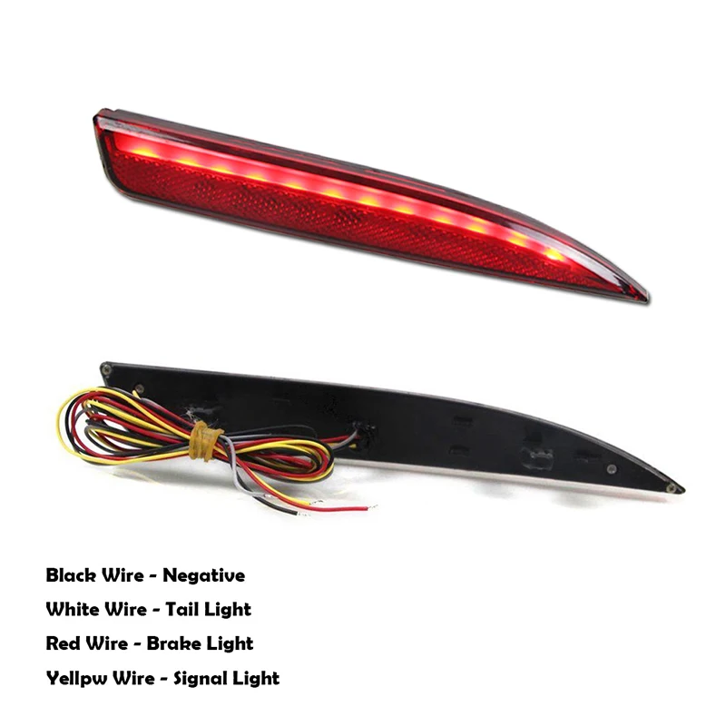 Red LED Rear Bumper Reflector Brake Tail Lights w/ Sequential Turn Signal Lamps, Rear Fog Light Kit For 2011- VW Scirocco
