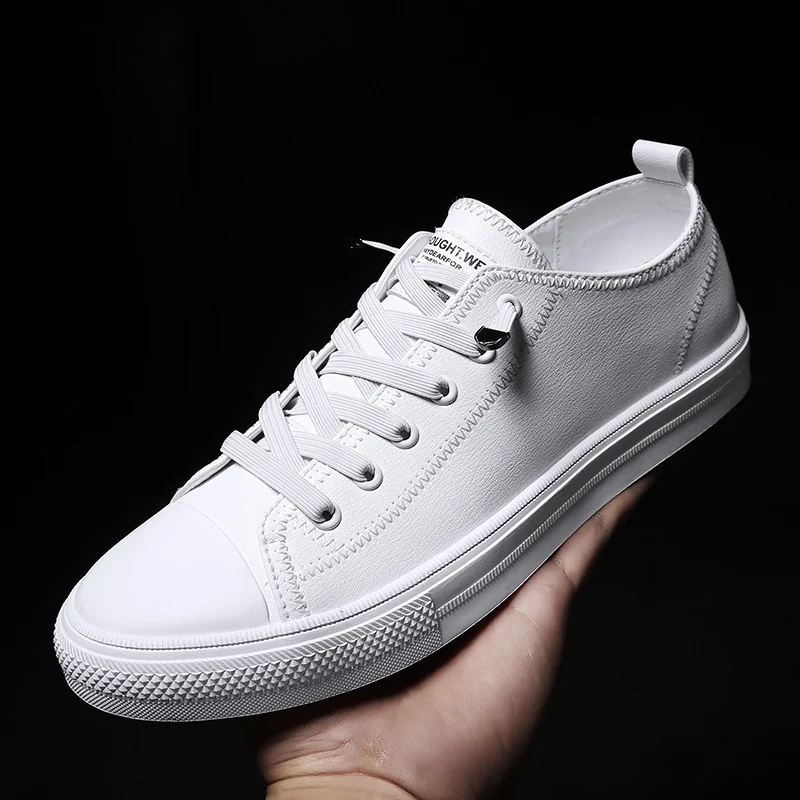 Модные мужские кожаные кроссовки Дышащие повседневные лоферы Весенние