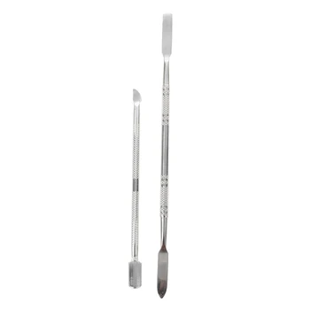 

2 Type Push Pull Cuticle Nail Pusher Manicure Pedicure Care Nail Art Silver