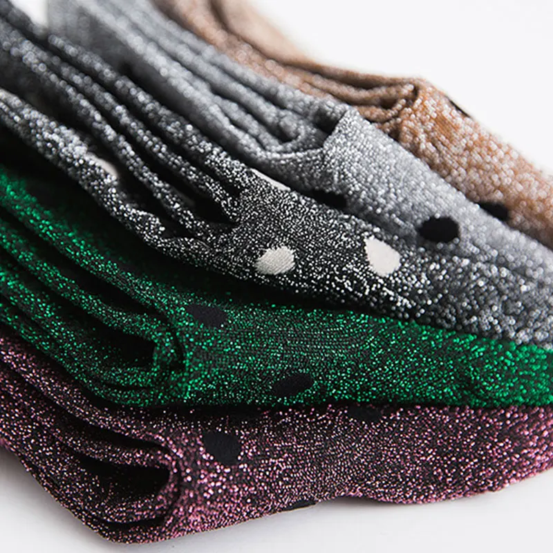 Осенне-зимние блестящие носки модные блестящие женские носки в горошек для женщин повседневные хлопковые носки Calcetines