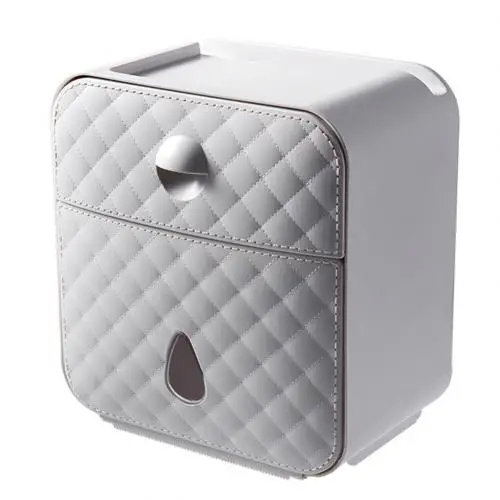 Водонепроницаемый настенный держатель для туалетной бумаги для ванной комнаты, Чехол-держатель, Стильная коробка для хранения бумаги, простая установка - Цвет: Grey