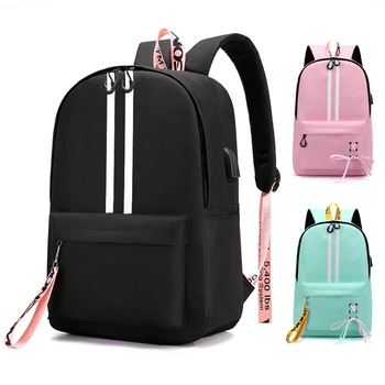 

Fashion School Luminous Backpack for Teens Girls In Women Casual Daypacks Chain Canvas School Student Backpack USB Travel Bags
