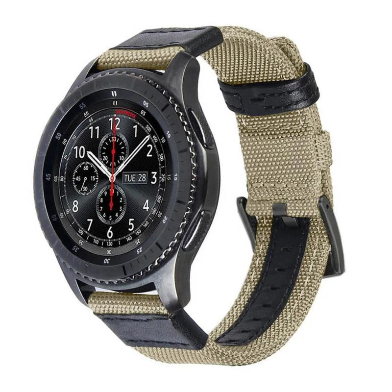 22 мм/20 мм браслет для Galaxy Watch 46 мм/42 мм нейлон с кожаным ремешком легкие мягкие Аксессуары для часов Amazfit Bip Pulseira