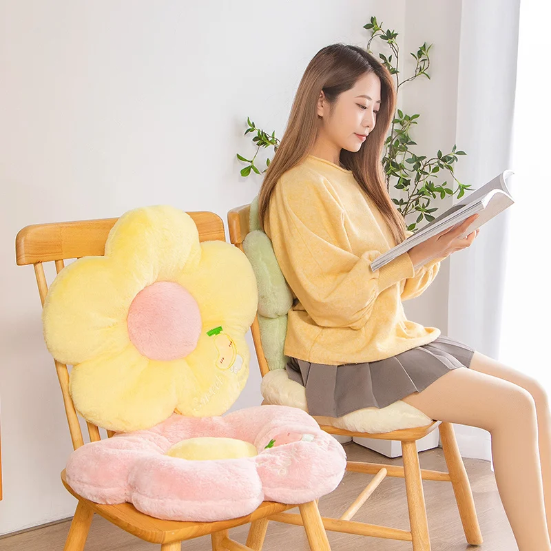 1pc 50/90CM Cute Flower Plush Pillow Soft Stuffed Chair Cushion Floor Mat Home Decor Toy For Children Girls Valentine's Gifts