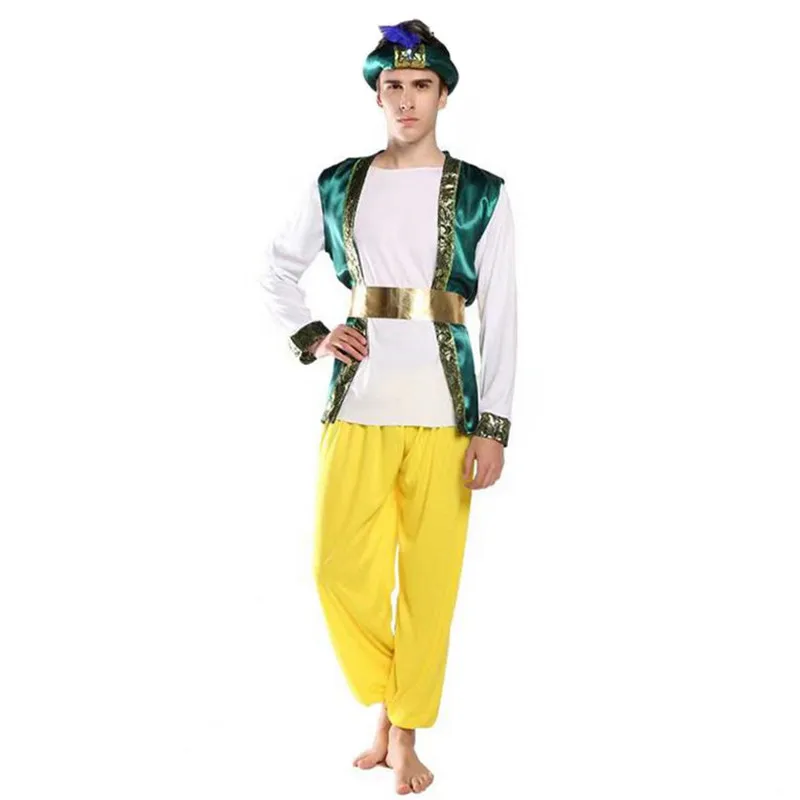 

Adult Men Prince Of Middle Eastern Arab Cosplay Halloween Arabic Traditional Costume Carnival Purim Parade Role Play Party Dress