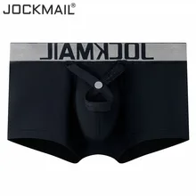 JOCKMAIL сексуальные боксеры для мужчин нижнее белье пенис чехол для колец U выпуклые боксерские шорты Слип hombre гей мужские боксеры homme Coton боксеры Длинные