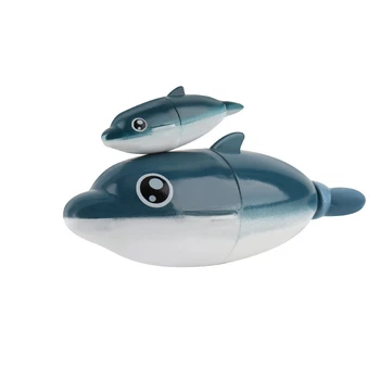 

2Pcs/Set Baby Cartoon Toys Cute Electric Dolphin Shape Kids Bath Animal Swiming Clock Dabbling Toy Baby Educational Toy