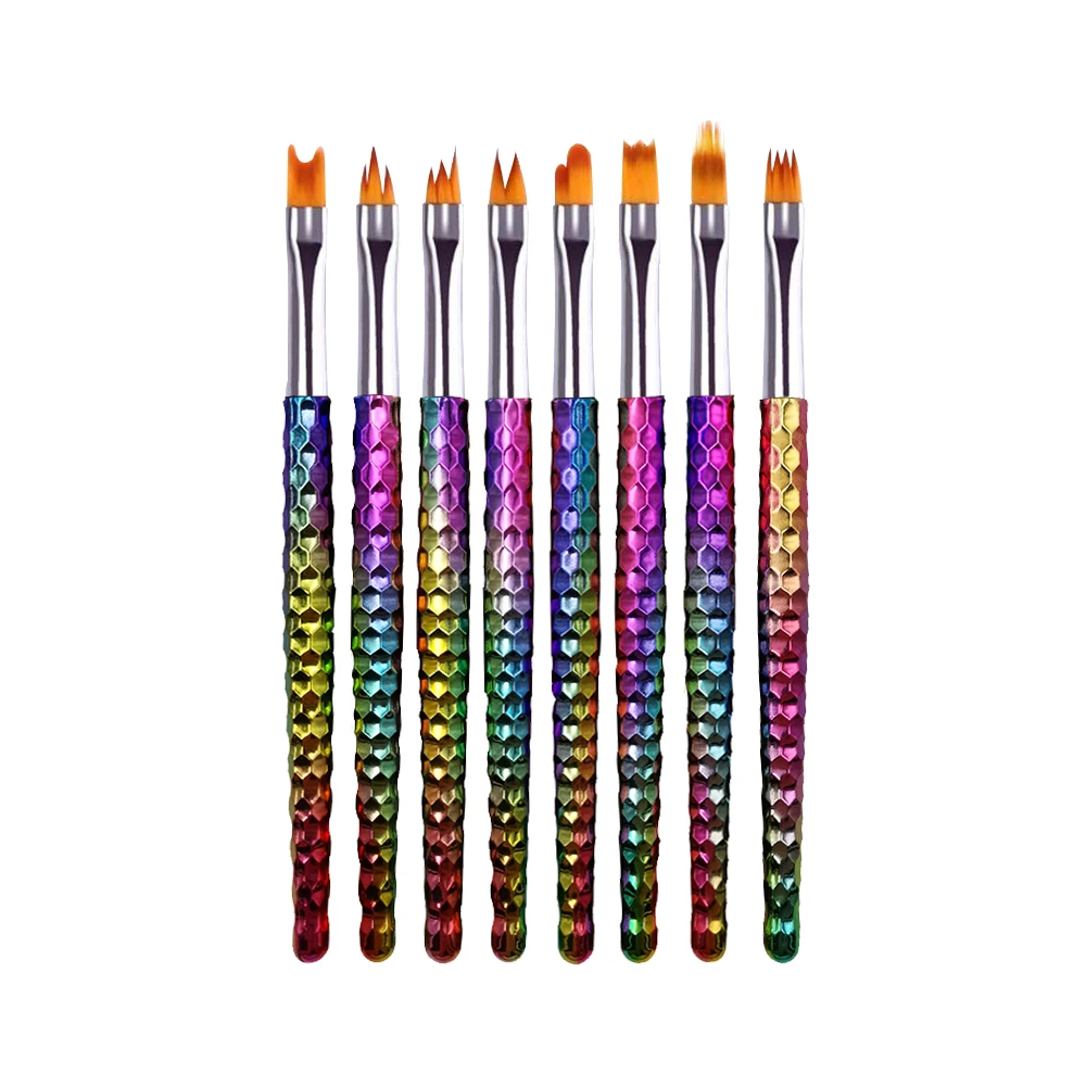 8 PCS SPECIAL SHAPE 15 шт. набор кистей для нейл-арта для детализации чередование с гелевыми кистями кисти для рисования инструмент для раскрашивания Веерная кисть и вкладыш - Цвет: 8 PCS SPECIAL SHAPE