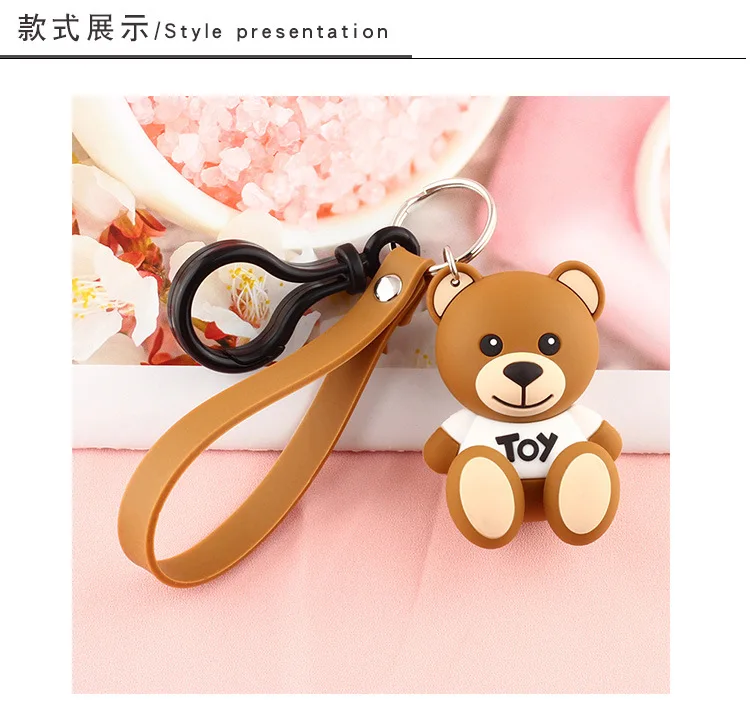 Cute Little Bear DIY Keychain Creative Marvel Hero Spider-Man Car Decoration Couples Pendant Bag Gift Wholesale
