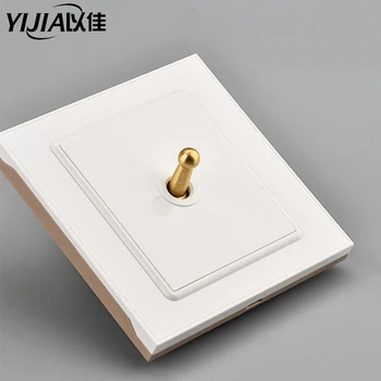 

Brass wall switch Vintage retro toggle switch 220V dimmer switch 1gang-4gang 2way 10A wallpad switch for livingroom brass lever