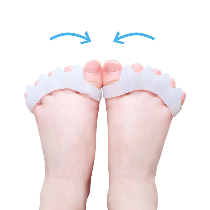 4pcs = 2pairs Child Silicone Gel Foot Finger Toe Separator Thumb Protector Bunion Adjuster Hallux Valgus Pedicure Kid toe separators toe corrector toe spreader finger toe separator toe protectors