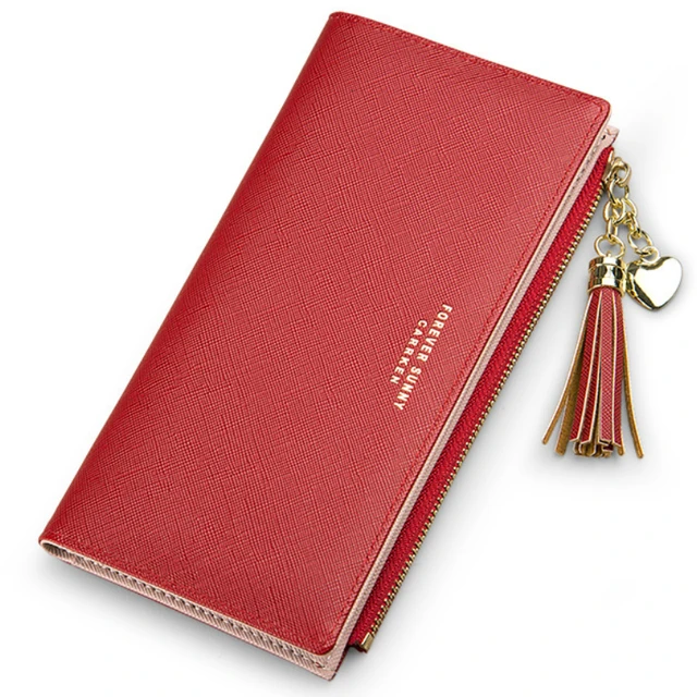 2020 Tassel Wallet Women Long Cute Wallets Leather Tassel Women Wallets Zipper Portefeuille Female Purse Clutch Cartera Mujer 1