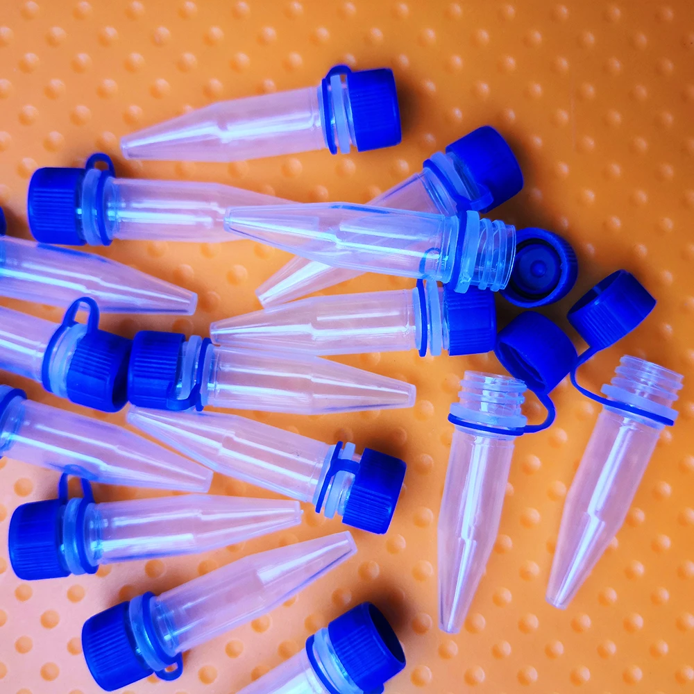 100pcs PP 1.5ml Microcentrifuge Tube Centrifuge Tubes with Screw Cap Plastic Cryotube Lab Test Tubes For Experiment