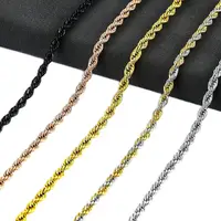Collier ras du cou en acier inoxydable pour hommes et femmes, ULtorsadée large, accessoires de bijoux en métal, 5 couleurs, 16 à 30 pouces, 2mm, 3mm, 4mm, 5mm, 6mm 4