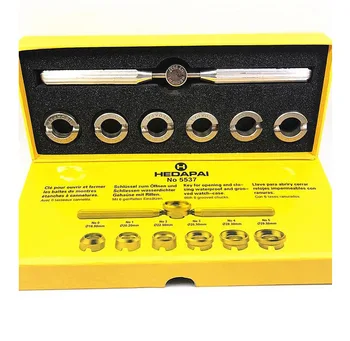 

7pcs Watch Back Case Opener Watch Cover Remover Repair Tool kits with 6 Dies Part/Wrench for Rolex Oyster Watchmaker