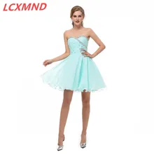 Милые платья на выпускной мини короткое шифоновое милое 16 платье ТРАПЕЦИЕВИДНОЕ коктейльное платье с вышивкой бисером строгий халат de Prom платье