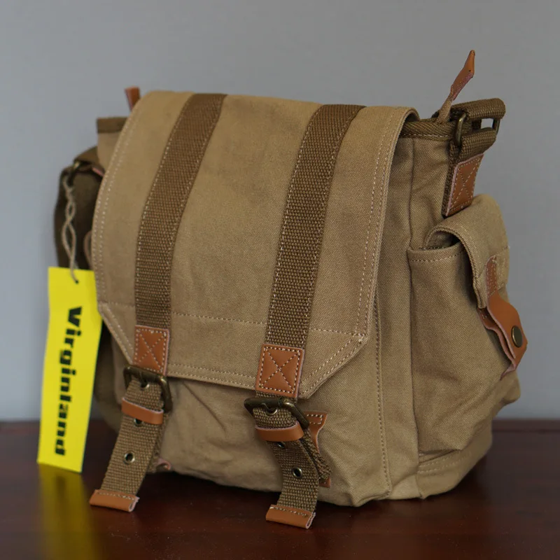 

MEN'S Single-shoulder Bag Oblique Canvas Trend Retro Retro Casual Bag 2018 New Style Export America Tablet Backpack