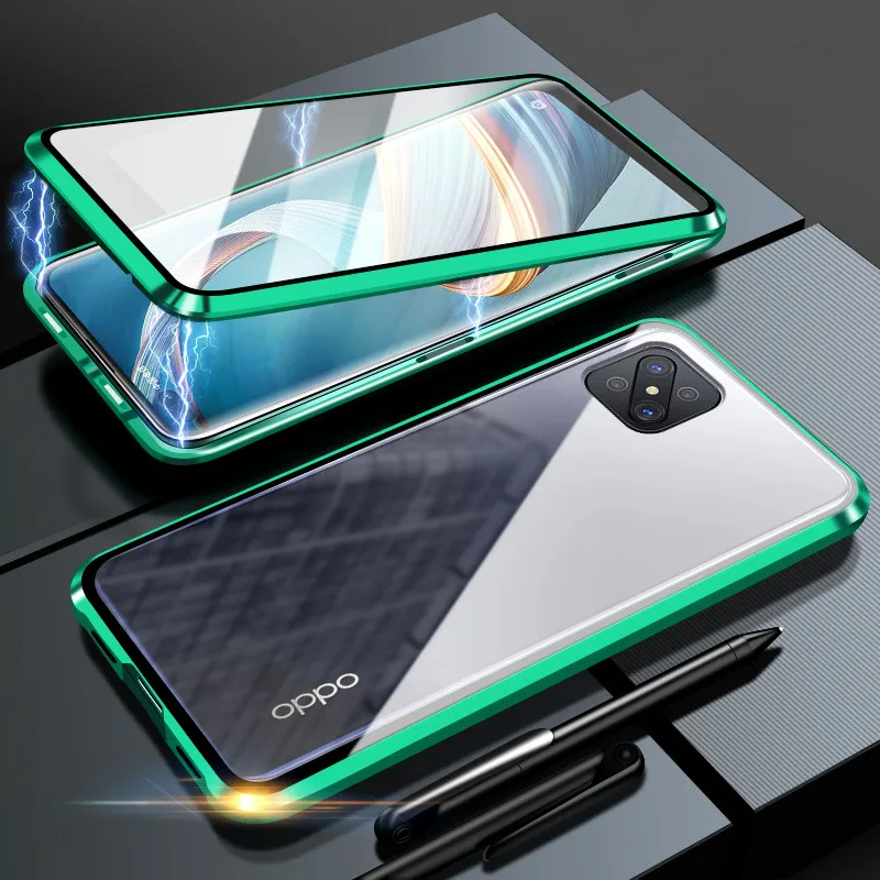 Двухсторонний Магнитный защитный чехол 360 для OPPO A92S A92 A52 A91 F15 A31 A8 F9 F11 A5 A9 A7 2020