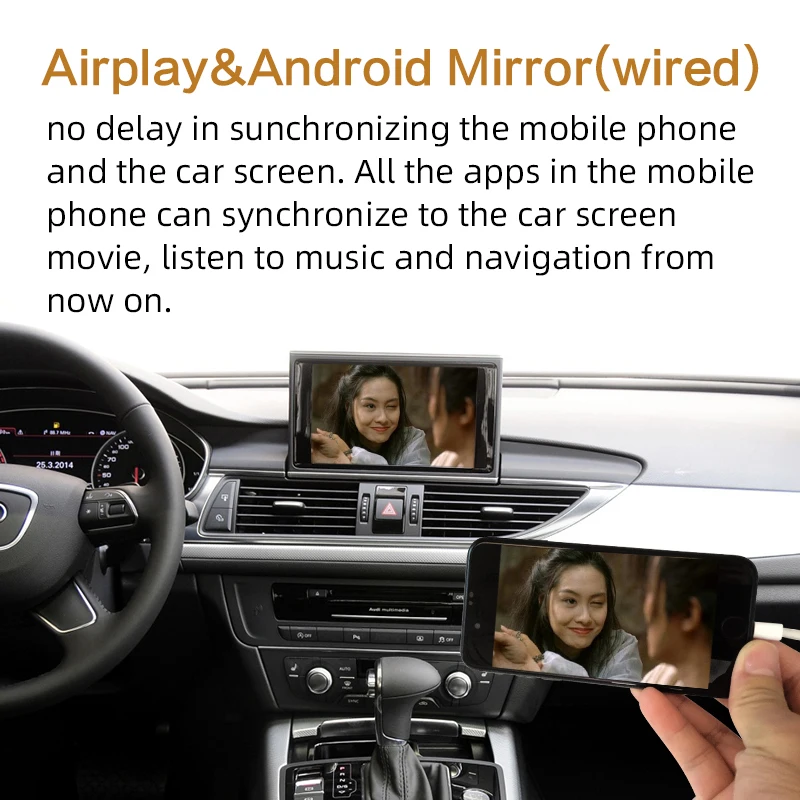 Aftermarket OEM беспроводной Apple CarPlay для Audi A1 A3 A4 A5 A6 A7 A8 Q2 Q3 Q5 Q7 MMI автомобиль играть Android авто зеркало обратная камера