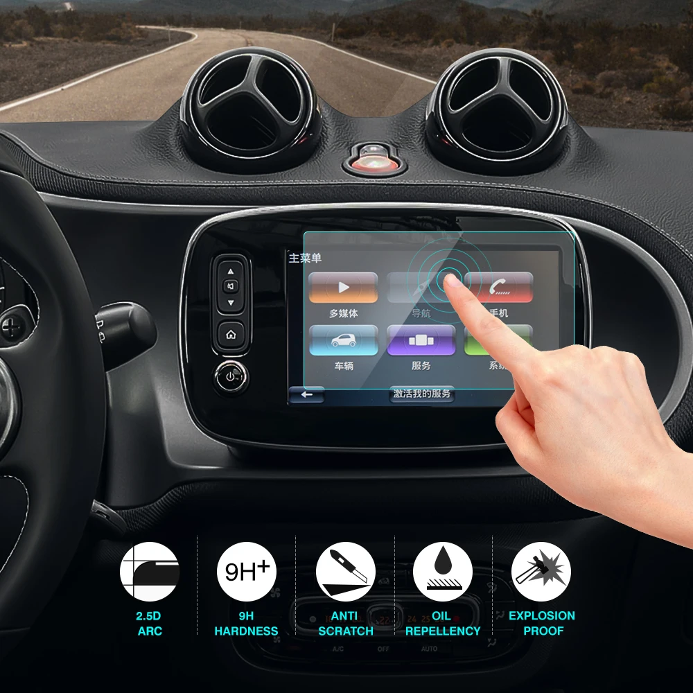 Автомобильный протектор экрана для Smart 453 Fortwo Forfour- защитная пленка из закаленного стекла аксессуары для навигации автомобиля