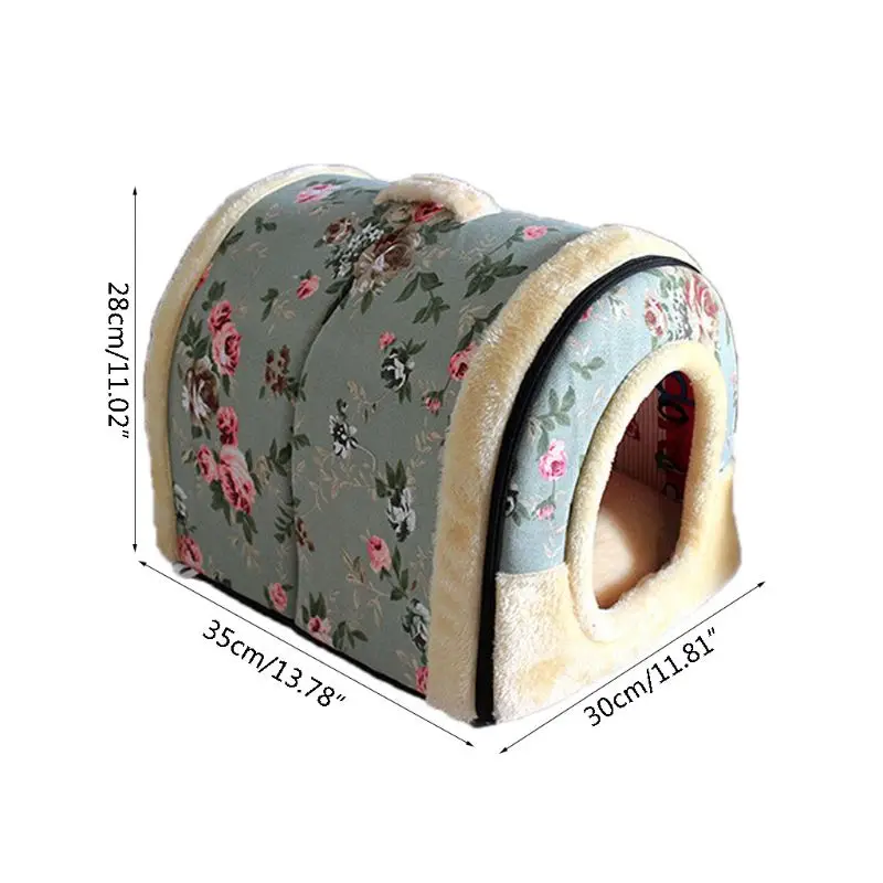 Домик-кровать для кошки, пещера, саморазогревающаяся кошка Cubby, закрытая для кошек, котят, маленьких собак