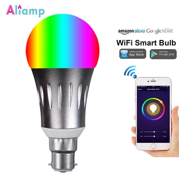 

Bayonet Wifi Smart LED Light Bulbs 7W B22 Lamp 60W Equivalent Dimmable 2700K to 6500K RGB Voice Control by Alexa Google Home