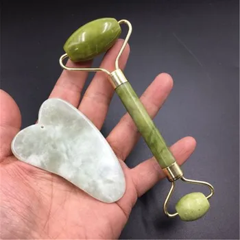 

Facial Massage Roller Plate Double/Single Heads Jade Stone Massager Board Eye Face Neck Thin Lift Relax Guasha Tools