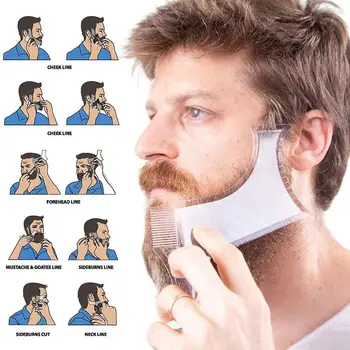 

Beard Shaping Styling Template Comb For Men Natural And Portable Lightweight Transparent Templates Trim Beard Flexible E0C7