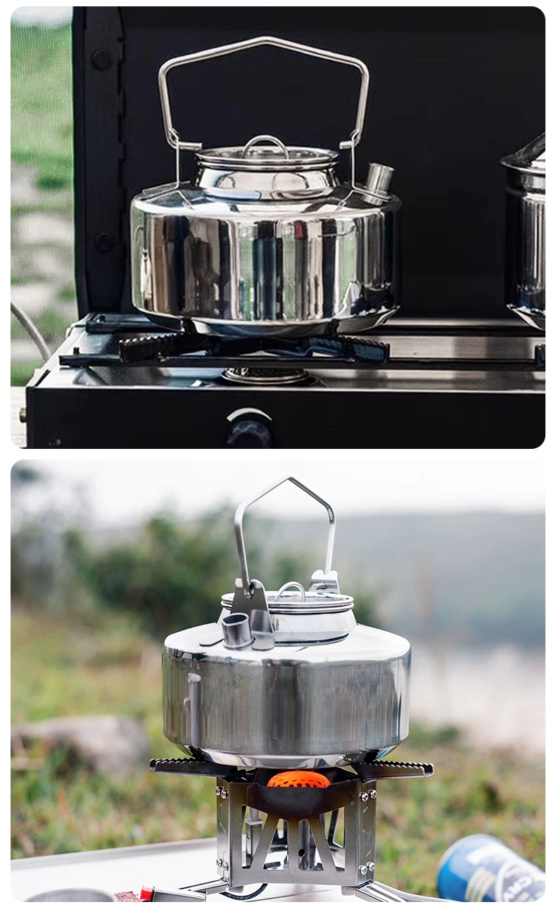 Antarctic stainless steel camping kettle for outdoor use0