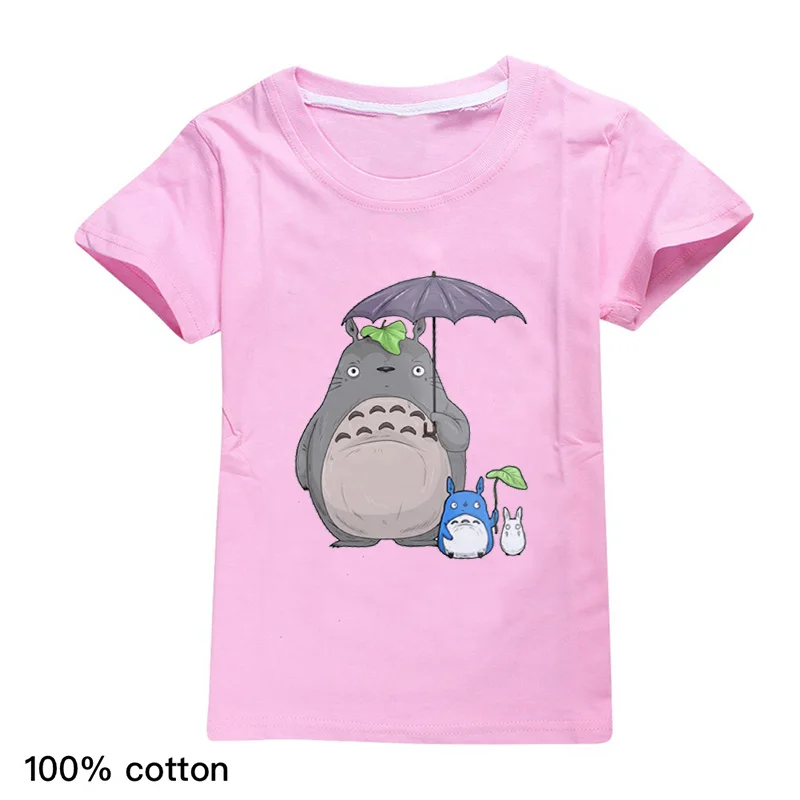 

2020 Fashion Kids Kawaii Cartoon Totoro Graphic T Shirts Toddler Girl Clothes Short Sleeve Harajuku Shirt Anime Boys Tshirts
