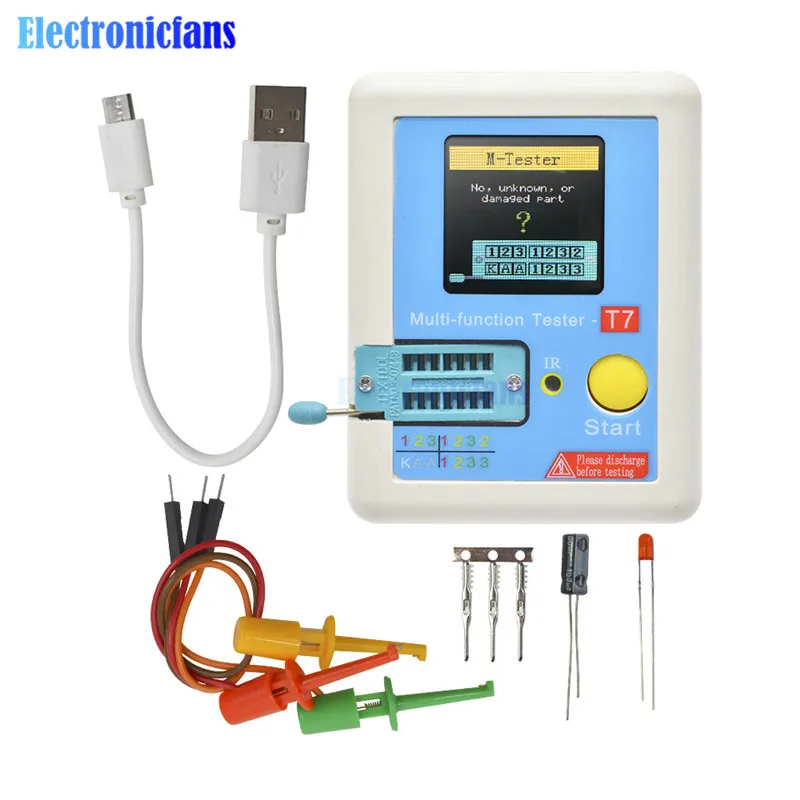 LCR-T7 T7 Транзистор тестер TFT Диод Триод измеритель емкости LCR ESR метр NPN PNP MOSFET ИК