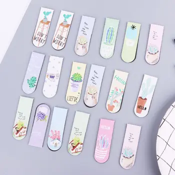 

6pcs/set Fresh Plants Cactus Magnetic Bookmarks Book Marker Page Clip Office School Supplies paper clip C26