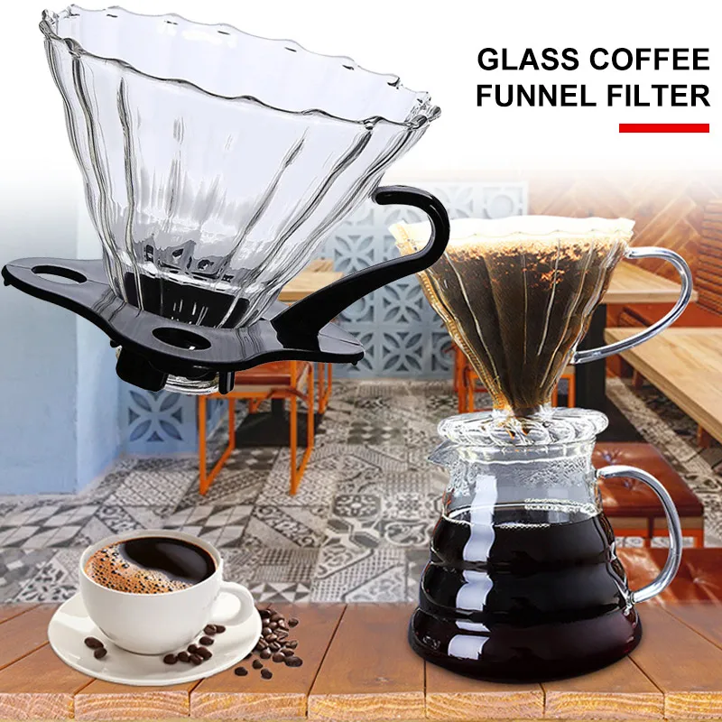 Coffee Dripper Coffee Filter Portable Reusable with Base Glass Home Use Travels Red Wine Coffee Funnel Kitchen Tool Baskets Coffee Dripper Coffee Filter Portable Reusable with Base Glass Home Use Travels Red Wine Coffee Funnel Kitchen Tool Baskets