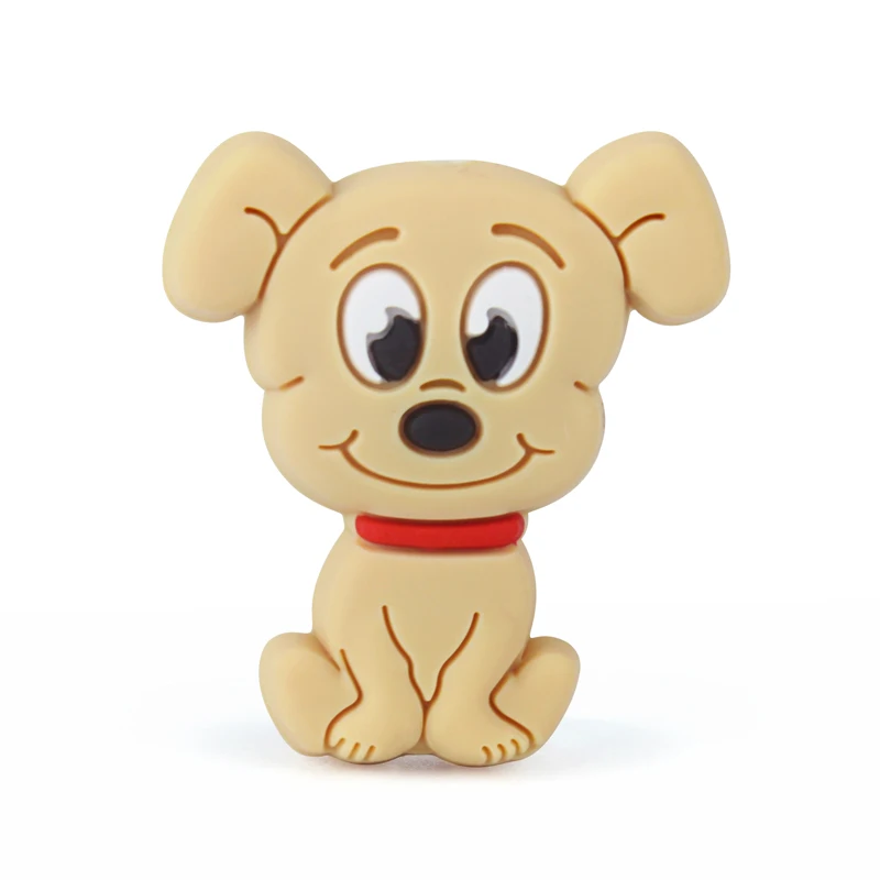12 Keep&Grow 10pcs Mini Cartoon Dog Silicone Beads Food Grade Rodents Baby Teethers Bead DIY Teething Necklace Pendant Baby Product - Цвет: 12