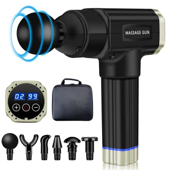 

20 Gears LCD Touch Screen High Frequency Massage Gun Muscle Relax Body Relaxation Electric Massager Slimming Shaping Pain Relief