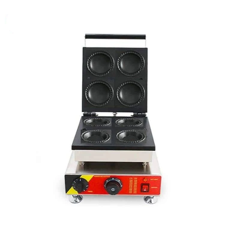 Commercial Tartlet Shell Forming Machine 4pcs Round Shape Ice Cream Egg tart shell machine Bubo pie waffle machine