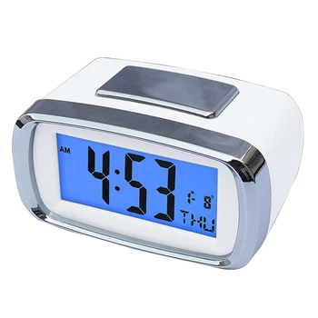

LED Digital Alarm Clock Backlight Bedsides Snooze Function Clock Calendar Battery Operated Desktop Clock for Home Office Travel