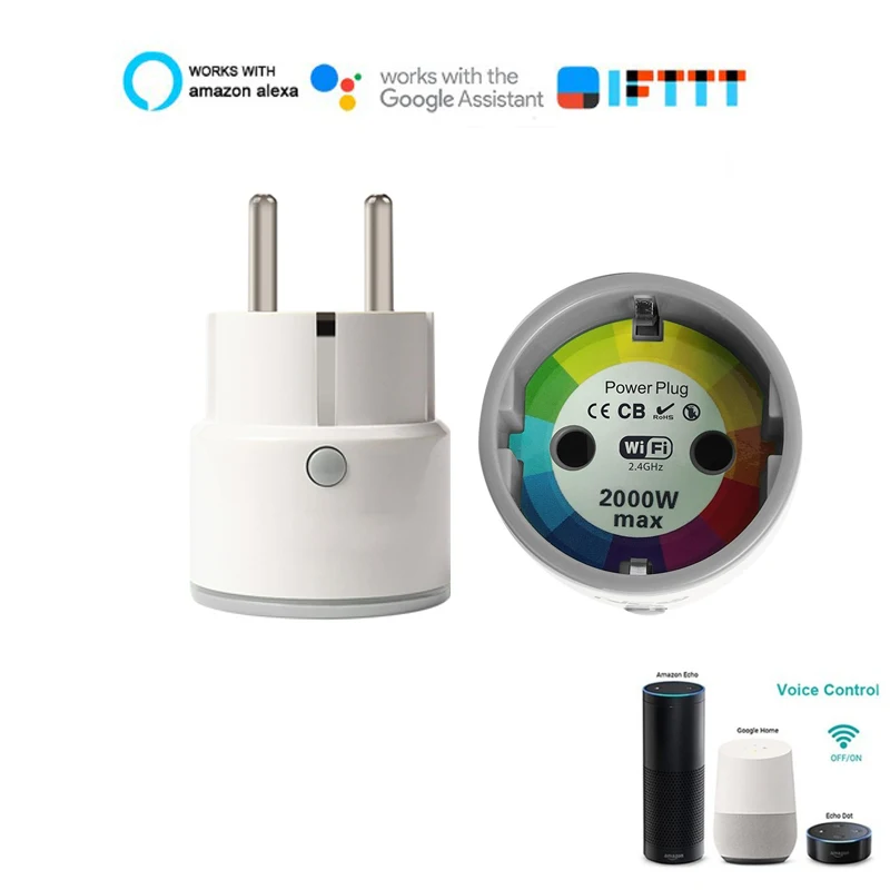 

Wifi Smart Russia Korea Europe Socket Plug with Power Monitor Energy Saver Works With Google Home Mini Alexa IFTTT